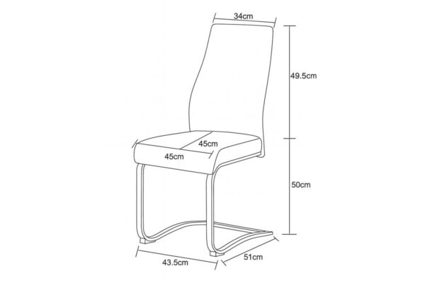 Schwingstuhl TINA, 2er Set creme Webstoff B/H/T: ca. 43x98x59 cm – Bild 2