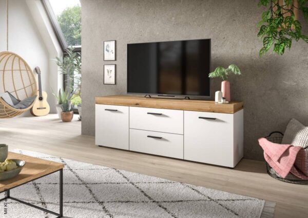 TV-Lowboard Sunset weiß B/H/T: ca. 150x54x37 cm – Bild 4