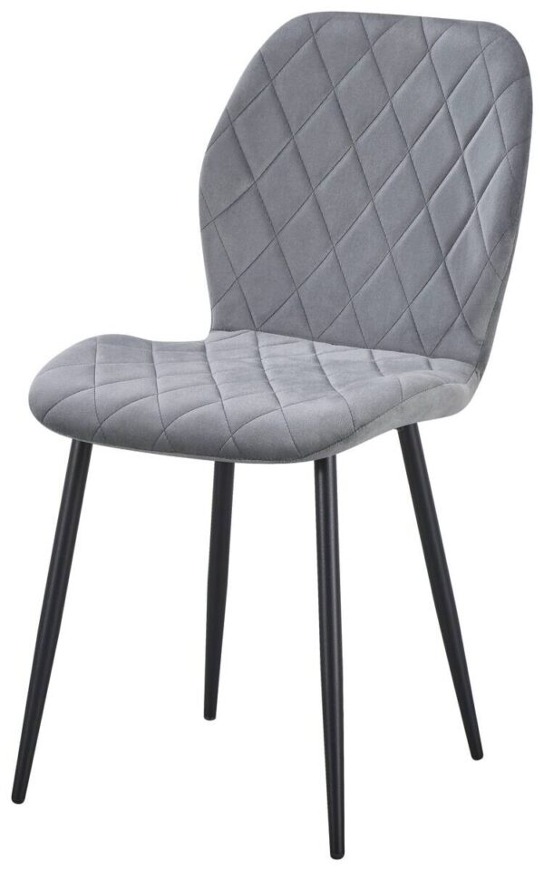 Stuhl Zoe grau Samtoptik B/H/T: ca. 45x85x58 cm – Bild 2