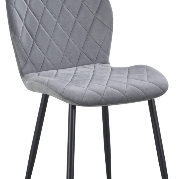 Stuhl Zoe grau Samtoptik B/H/T: ca. 45x85x58 cm – Bild 4