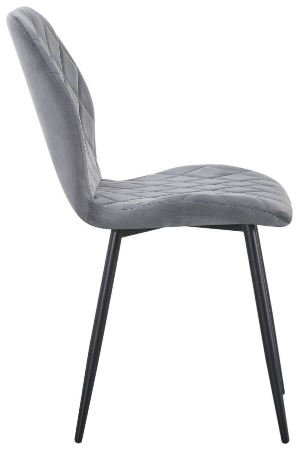 Stuhl Zoe grau Samtoptik B/H/T: ca. 45x85x58 cm – Bild 5