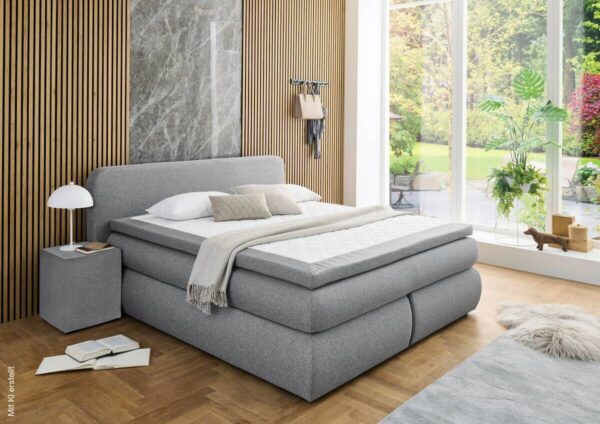 Boxspringbett Madeira Silbergrau Liegefläche B/L: ca. 180x200 cm – Bild 5
