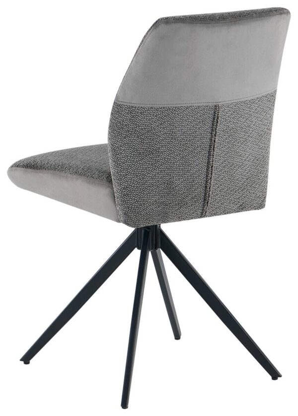 Stuhl Turin grau Webstoff Samtoptik B/H/T: ca. 48x87x50 cm – Bild 2