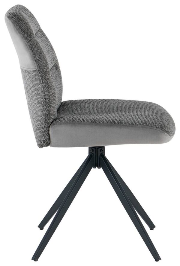 Stuhl Turin grau Webstoff Samtoptik B/H/T: ca. 48x87x50 cm – Bild 3