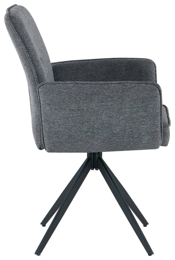 Stuhl Lima grau Webstoff B/H/T: ca. 65x92x65 cm – Bild 3