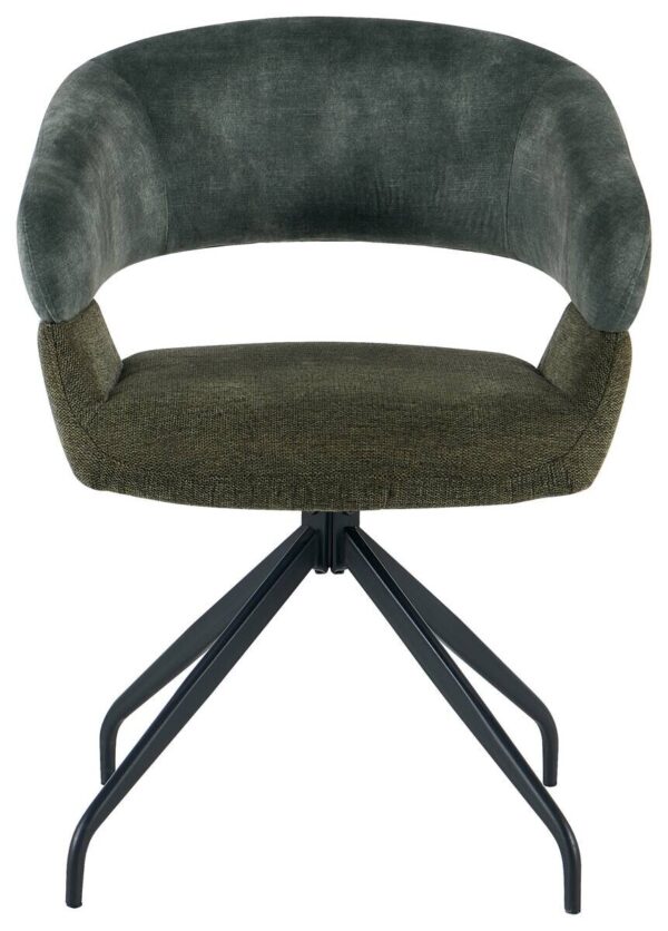 Drehstuhl Miami grün Webstoff Velourstoff B/H/T: ca. 61x84x64 cm – Bild 2