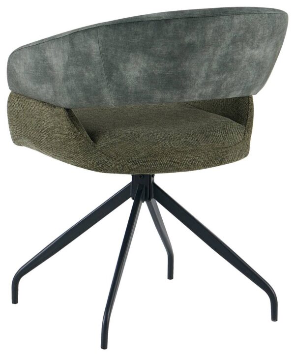 Drehstuhl Miami grün Webstoff Velourstoff B/H/T: ca. 61x84x64 cm – Bild 3