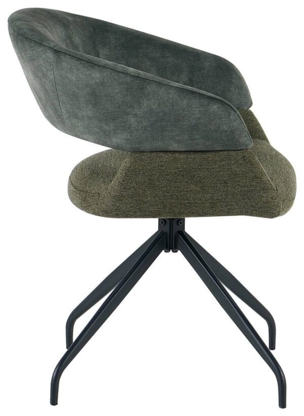 Drehstuhl Miami grün Webstoff Velourstoff B/H/T: ca. 61x84x64 cm – Bild 4