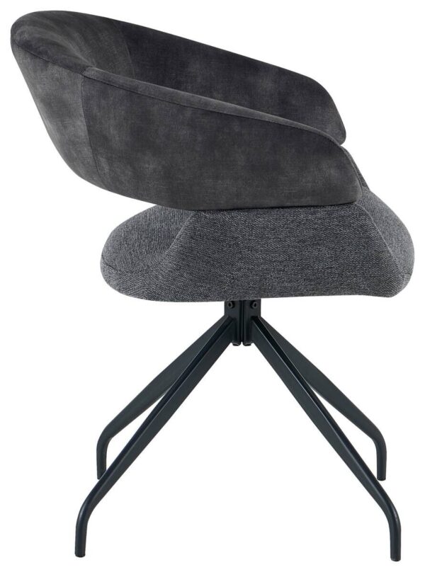 Stuhl Miami anthrazit Webstoff Samtoptik B/H/T: ca. 61x84x64 cm – Bild 2