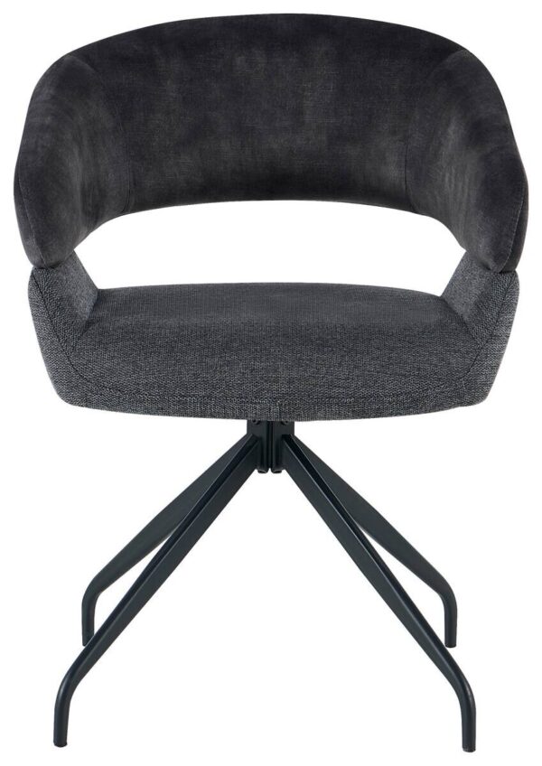 Stuhl Miami anthrazit Webstoff Samtoptik B/H/T: ca. 61x84x64 cm – Bild 3