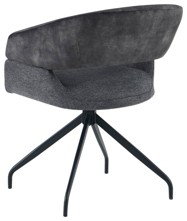 Stuhl Miami anthrazit Webstoff Samtoptik B/H/T: ca. 61x84x64 cm – Bild 4
