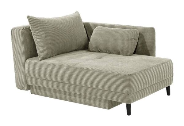 Recamiere Greige Microfaser B/H/T: ca. 155x81x73 cm – Bild 2