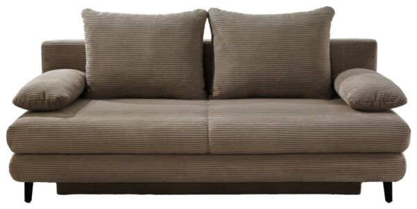 Schlafsofa taupe Microfaser B/H/T: ca. 202x74x99 cm – Bild 3