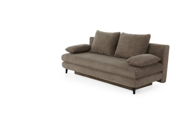 Schlafsofa taupe Microfaser B/H/T: ca. 202x74x99 cm – Bild 4