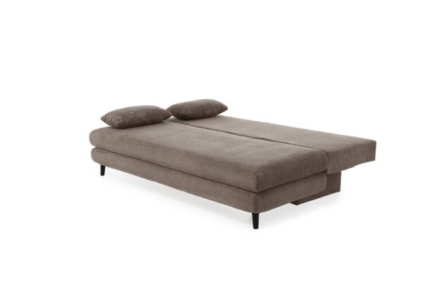 Schlafsofa taupe Microfaser B/H/T: ca. 202x74x99 cm – Bild 5