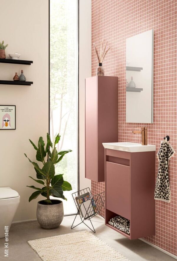 Highboard Avio mauve B/H/T: ca. 30,2x106,1x23,4 cm – Bild 3