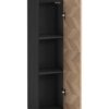 Highboard Lorna mattschwarz Eiche Nachbildung B/H/T: ca. 30,2x106,1x23,4 cm – Bild 3