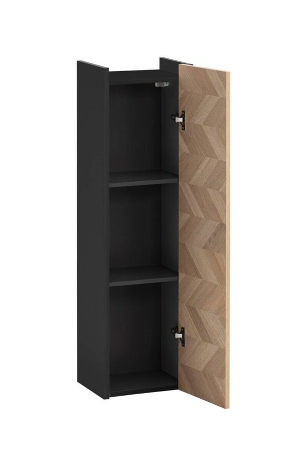 Highboard Lorna mattschwarz Eiche Nachbildung B/H/T: ca. 30,2x106,1x23,4 cm – Bild 3