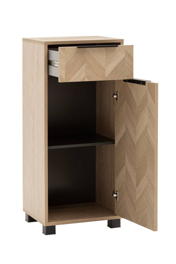 Highboard Piazza Eiche Nachbildung B/H/T: ca. 40,3x90,9x33,05 cm – Bild 4
