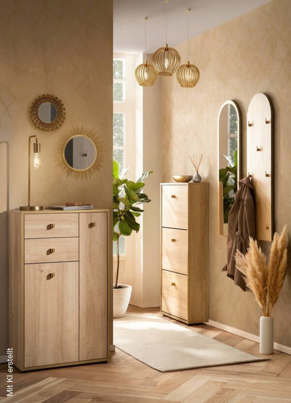 Highboard Flora Eiche B/H/T: ca. 60,2x104,4x33,05 cm Highboard Flora Eiche B/H/T: ca. 60,2x104,4x33,05 cm – Bild 3