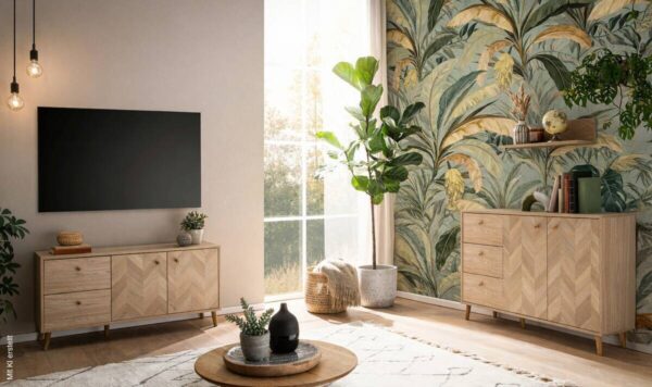Sideboard Visby Eiche Nachbildung B/H/T: ca. 109x63,9x33,05 cm Sideboard Visby Eiche Nachbildung B/H/T: ca. 109x63,9x33,05 cm – Bild 2