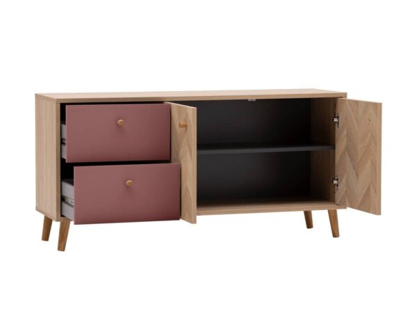 Lowboard Visby Eiche Nachbildung mauve B/H/T: ca. 109x44,1x33,05 cm – Bild 4