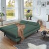 Schlafsofa Bern grün Microfaser B/H/T: ca. 190x93x92 cm – Bild 4