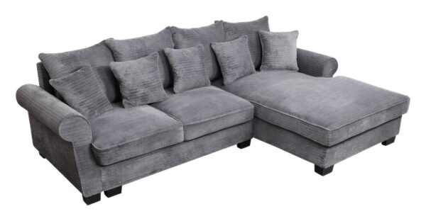 Ecksofa mit Bettfunktion und Bettkasten grau Microfaser B/H/T: ca. 293x96x178 cm Ecksofa mit Bettfunktion und Bettkasten grau Microfaser B/H/T: ca. 293x96x178 cm – Bild 2