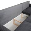 Ecksofa mit Bettfunktion und Bettkasten grau Microfaser B/H/T: ca. 293x96x178 cm Ecksofa mit Bettfunktion und Bettkasten grau Microfaser B/H/T: ca. 293x96x178 cm – Bild 5