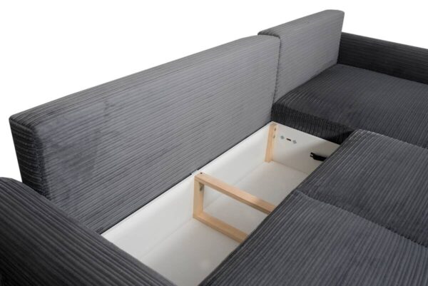 Ecksofa mit Bettfunktion und Bettkasten grau Microfaser B/H/T: ca. 293x96x178 cm Ecksofa mit Bettfunktion und Bettkasten grau Microfaser B/H/T: ca. 293x96x178 cm – Bild 5