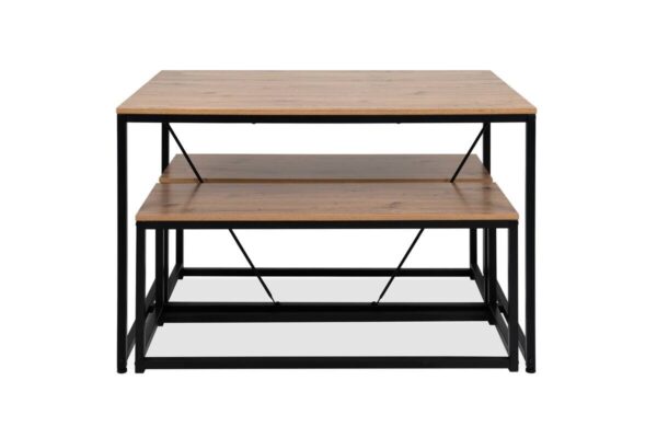Tischgruppe Augsburg Eiche Artisan Nachbildung schwarz MDF B/H/T: ca. 120x75x80 cm – Bild 2