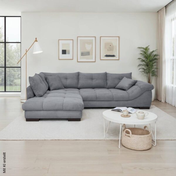 Ecksofa stone Microfaser B/H/T: ca. 318x92x227 cm – Bild 3