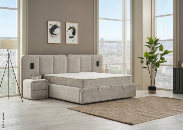 Polsterbett Mando beige Liegefläche B/L: ca. 180x200 cm – Bild 2