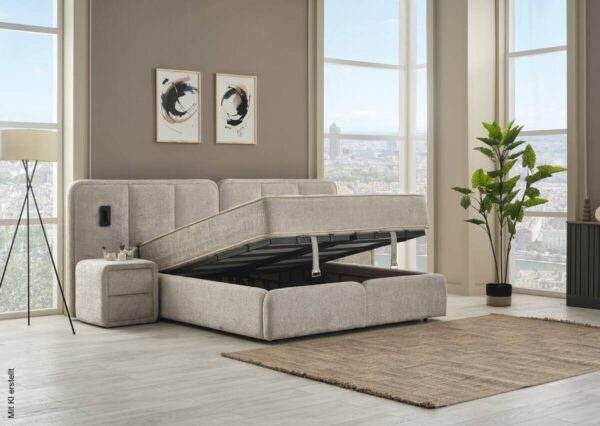 Polsterbett Mando beige Liegefläche B/L: ca. 180x200 cm – Bild 3