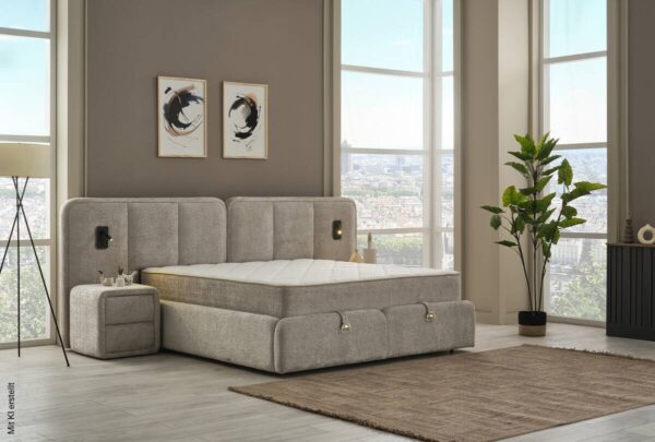 Polsterbett Mando beige Liegefläche B/L: ca. 180x200 cm – Bild 4