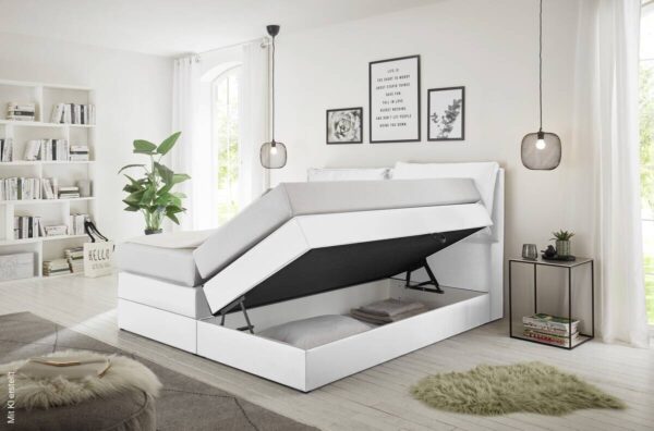 Boxspringbett Lissy weiß Liegefläche B/L: ca. 180x200 cm – Bild 3