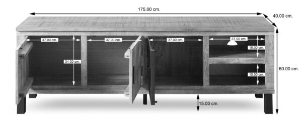 Lowboard Kali latte B/H/T: ca. 175x60x40 cm – Bild 4