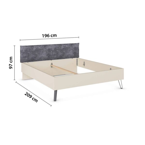 Bett Briona champagner B/H/T: ca. 196x97x209 cm Liegefläche B/L: ca. 180x200 cm – Bild 4