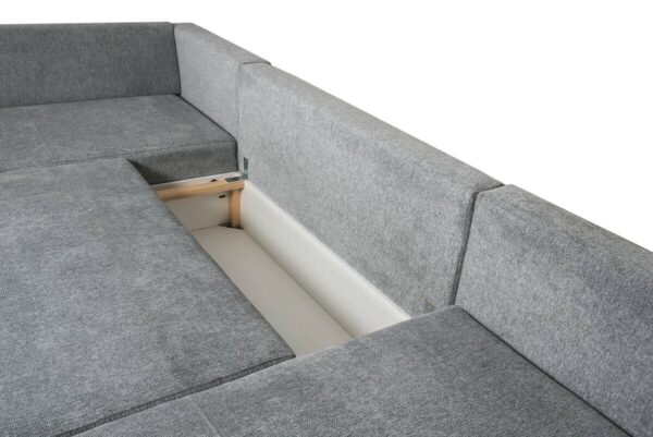 Wohnlandschaft grau Microfaser B/H/T: ca. 312x90x169 cm – Bild 3