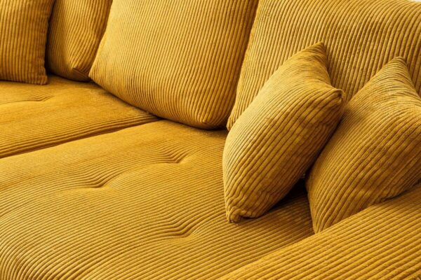 Big Sofa senf Microfaser B/H/T: ca. 248x80x114 cm Big Sofa senf Microfaser B/H/T: ca. 248x80x114 cm – Bild 4