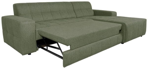 Ecksofa mit Bettfunktion grün Flachgewebe B/H/T: ca. 267x93x163 cm – Bild 2