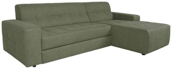 Ecksofa mit Bettfunktion grün Flachgewebe B/H/T: ca. 267x93x163 cm – Bild 3