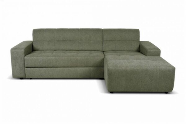 Ecksofa mit Bettfunktion grün Flachgewebe B/H/T: ca. 267x93x163 cm – Bild 4