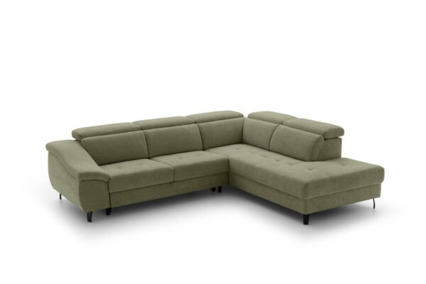 Ecksofa mit Bettfunktion grün Flachgewebe B/H/T: ca. 280x96x238 cm – Bild 2