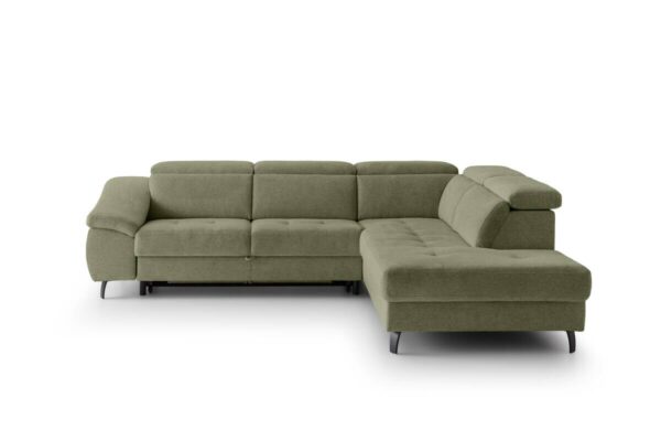 Ecksofa mit Bettfunktion grün Flachgewebe B/H/T: ca. 280x96x238 cm – Bild 4