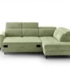 Ecksofa mit Bettfunktion hellgrün Flachgewebe B/H/T: ca. 258x96x221 cm – Bild 2