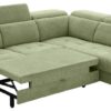 Ecksofa mit Bettfunktion hellgrün Flachgewebe B/H/T: ca. 258x96x221 cm – Bild 5