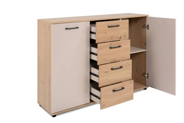 Kommode Kerry 01C Eiche Artisan Nachbildung Kaschmir B/H/T: ca. 120x85x35 cm – Bild 2