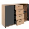 Kommode Kerry 01C Eiche Artisan Nachbildung anthrazit B/H/T: ca. 120x85x35 cm – Bild 2