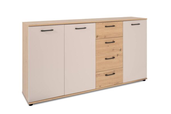 Kommode Kerry 51B Eiche Artisan Nachbildung Kaschmir B/H/T: ca. 160x85x35 cm – Bild 2